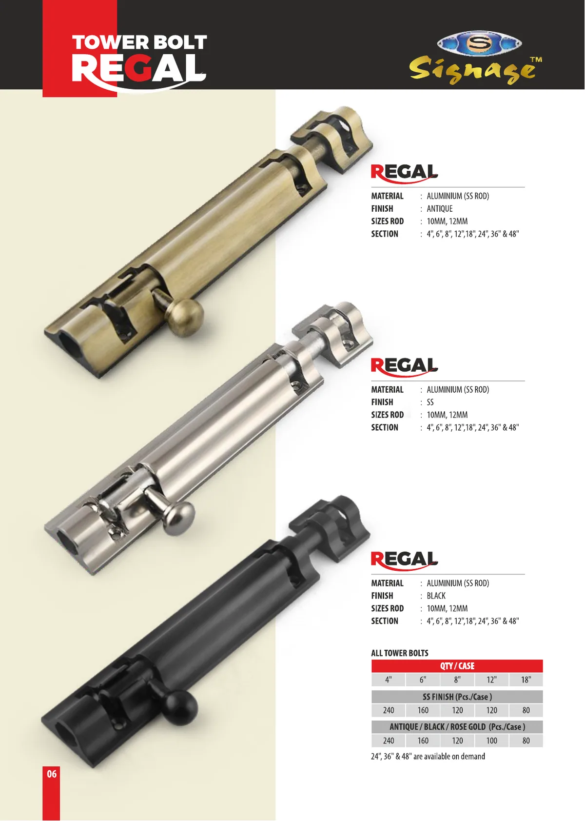 Tower Bolts — Regal